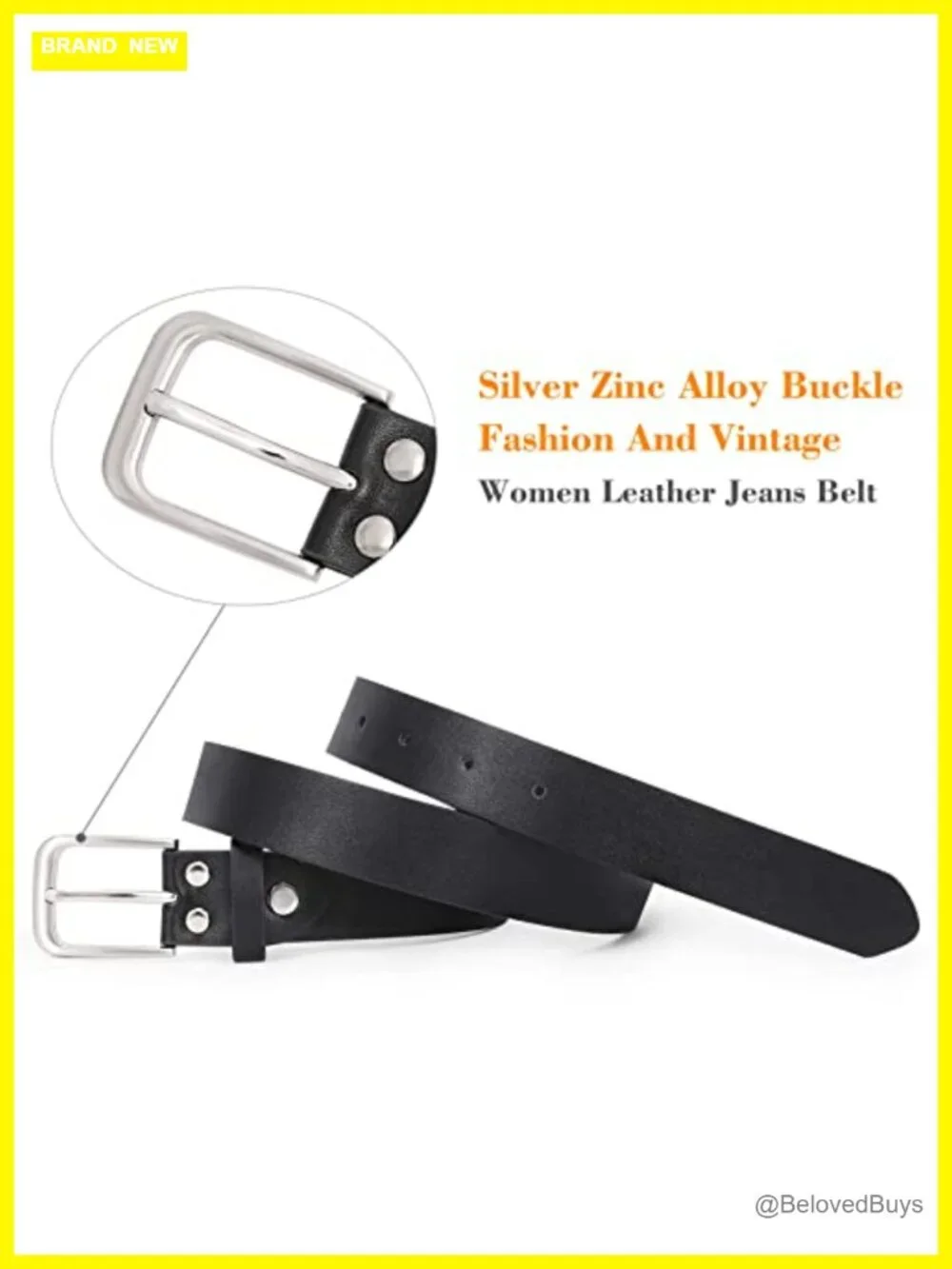 Faux Leather Belt for Jeans Pants, Adjustable Waist Belt